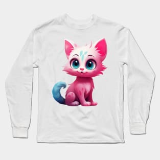 Cute pink Kitten Long Sleeve T-Shirt